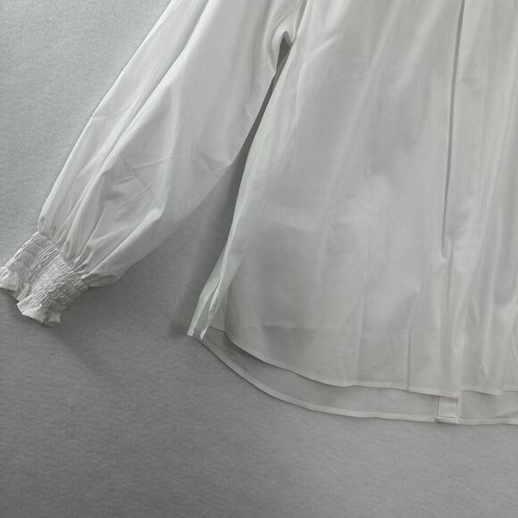 New Foxcroft Button Front Non Iron Shirt Womens 1X White Capsule Office Career - Picture 7 of 13